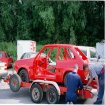 Loading the car on to the trailer