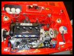 Engine bay with VW header tank refitted